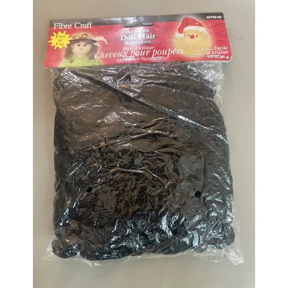 Fibre Craft Quick Curls Doll Hair Natural Look Easy To‎ Use Black Curly